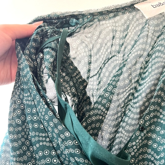 BA&SH Emerald Green Long Sleeve Midi Dress - Picture 8 of 8